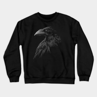 Mystical black raven illustration crow artwork Crewneck Sweatshirt